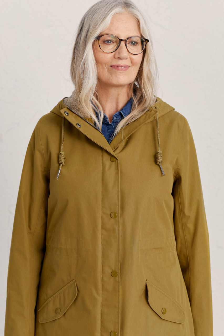 Seasalt Cornwall Plant Hunter 2 Regenjacke Oak Senf Dunkel Wintermantel Parka