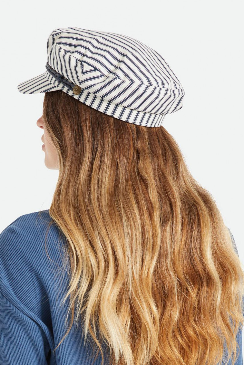 Brixton Ashland Cap Dove Stripe Elbsegler Weiß Blau Gestreift