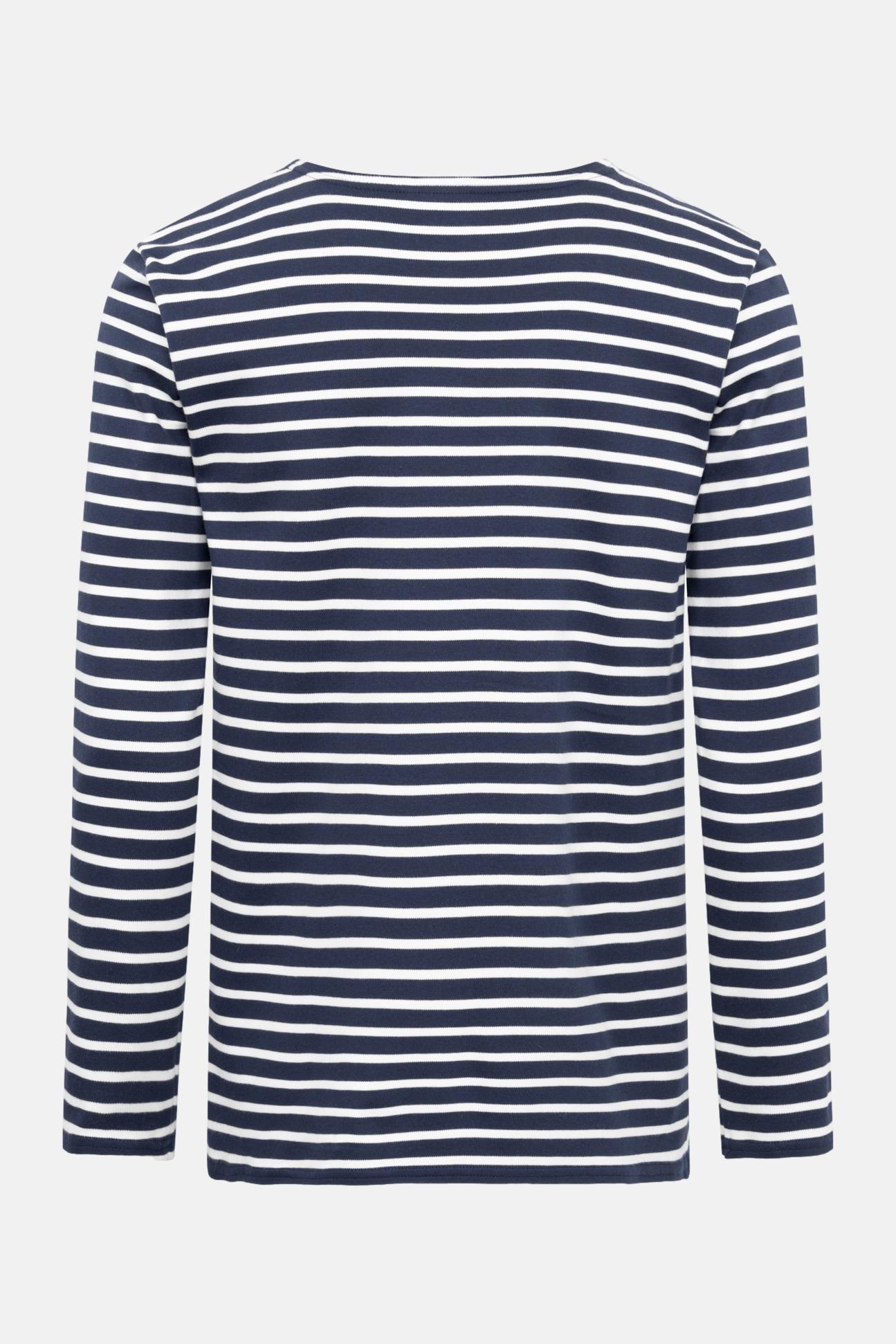 Hanseheld Streifenshirt Herren Marine-Natur Langarm Blau Weiß GOTS Organic