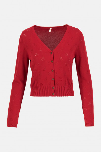 Blutsgeschwister Save The World Damen Cardigan Strickjacke Red Apple Pie Rot Blutsgeschwister Save The World Damen Cardigan Strickjacke Red Apple Pie Rot