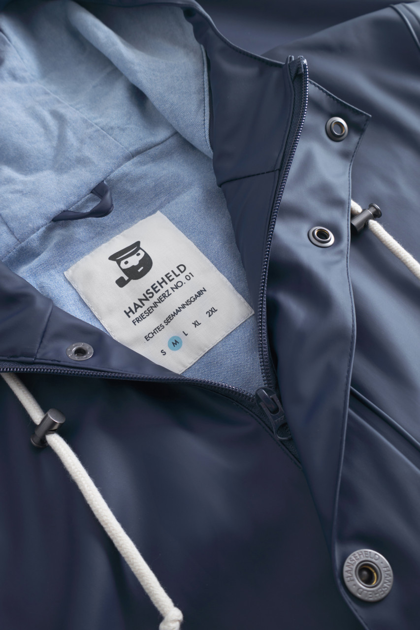 Detailansicht von Friesennerz No 01 Blau für Unisex von Hanseheld