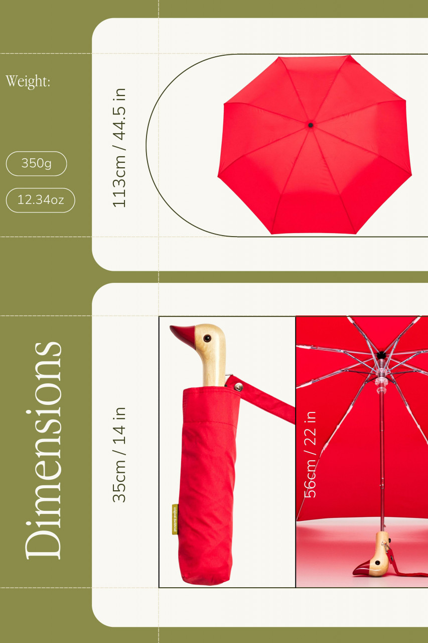 Original Duckhead Regenschirm Rot