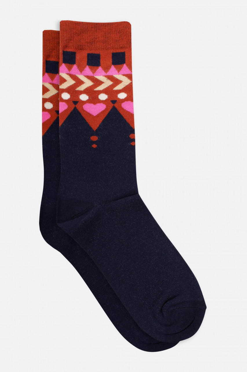 Danefae Socken Danewalk Damen Blau Fairisle Herzen