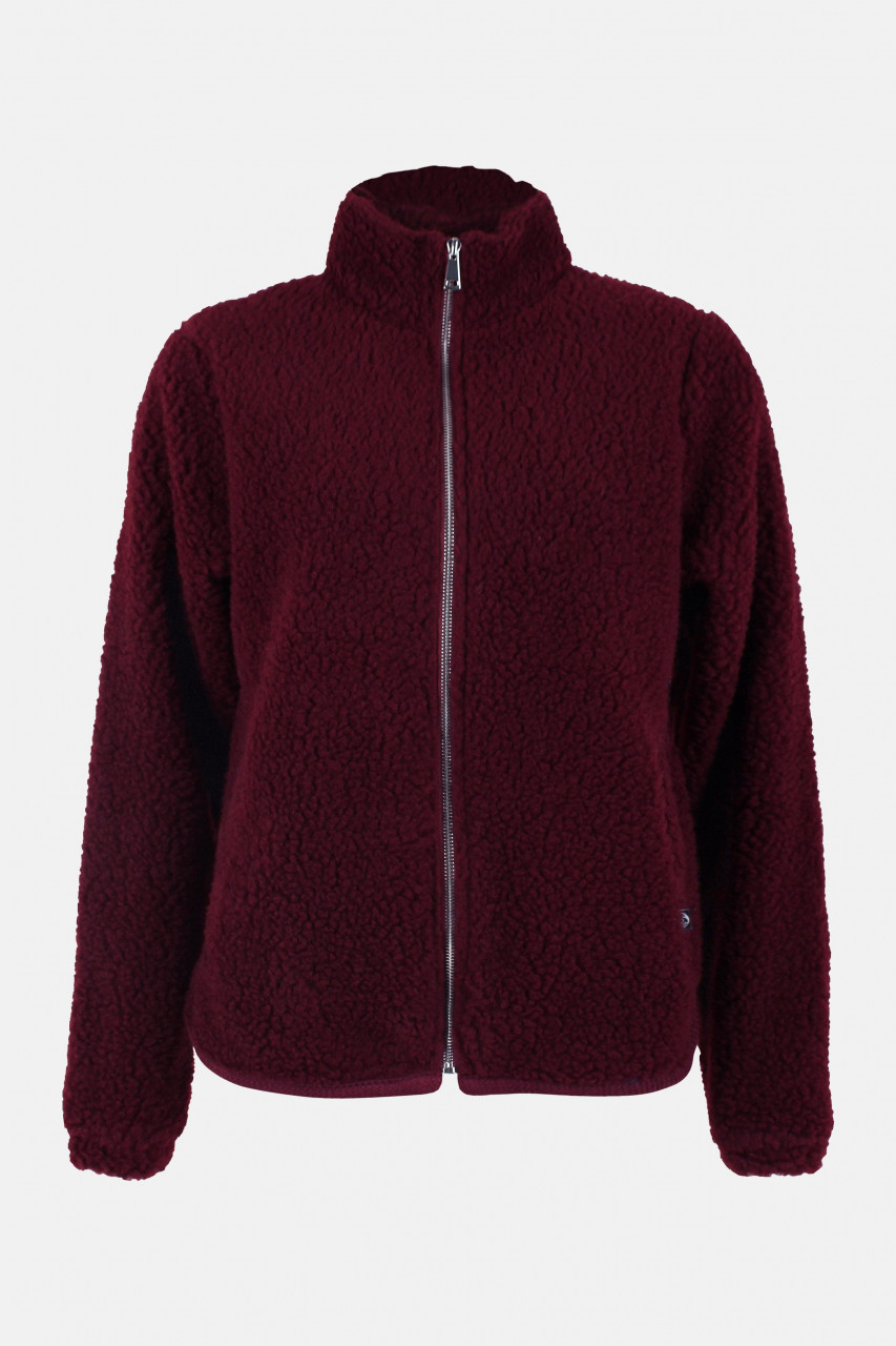 Danefae Danedada Übergangsjacke Bordeaux Weinrot Fleecejacke Wolle