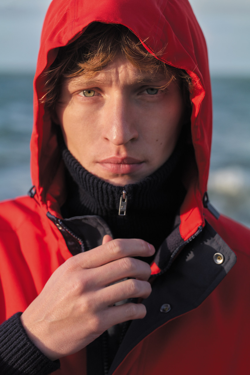 Aigle Regenjacke Copeland Gefüttert Rot Parka