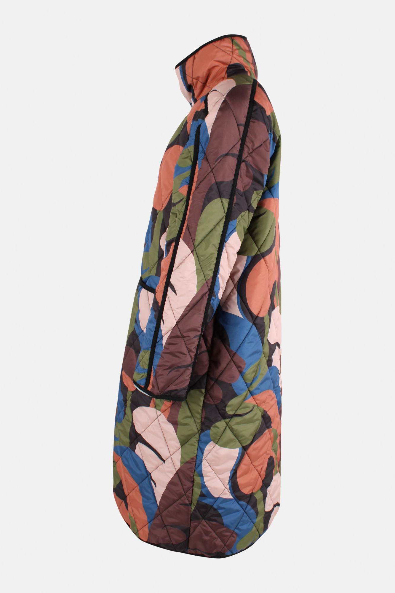Danefae Übergangsjacke Danecherry Damen Oliv Grün Orange Steppjacke Patchwork Floral