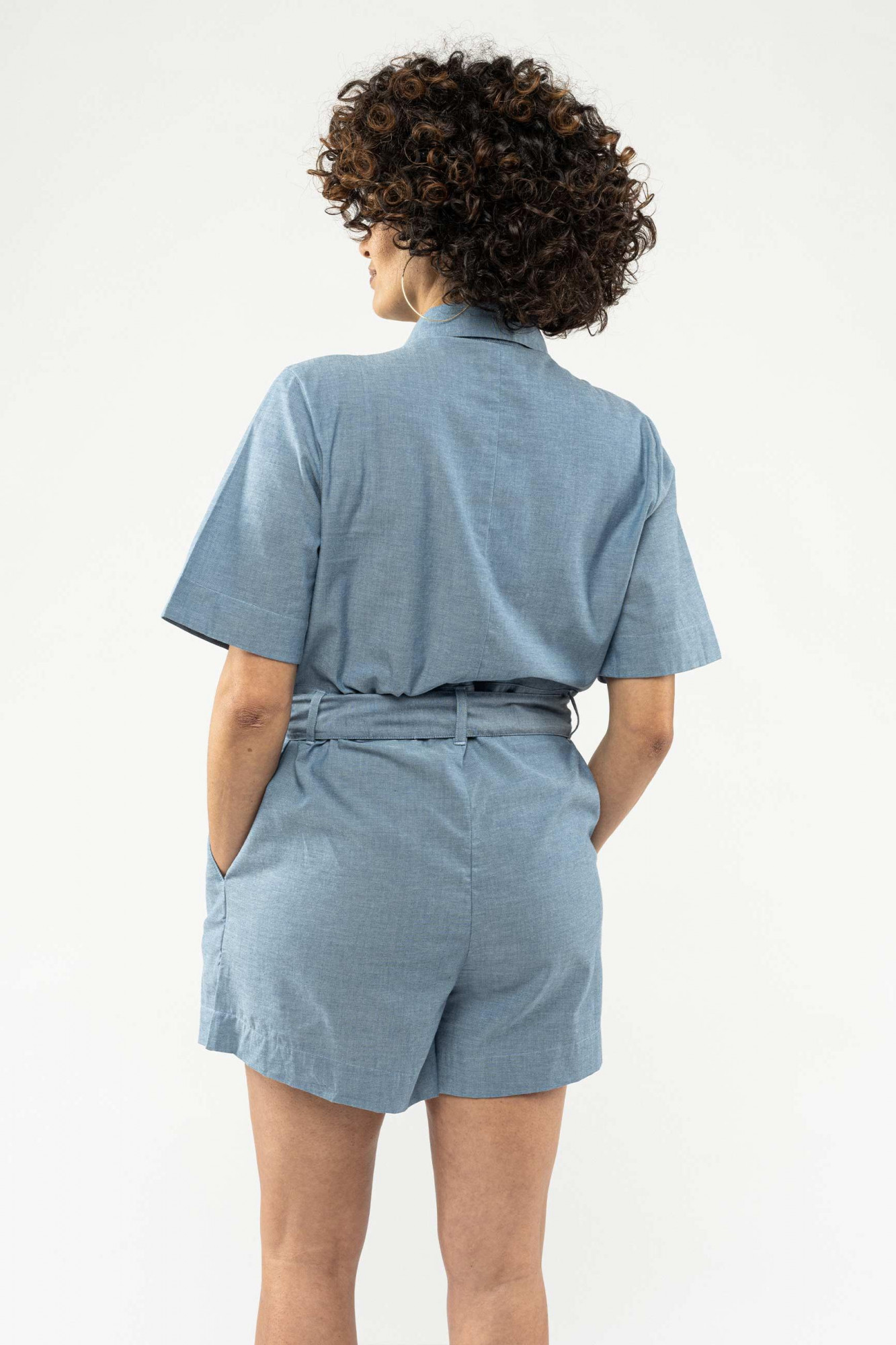 MELA Sanela Damen Jumpsuit Hellblau Chambray