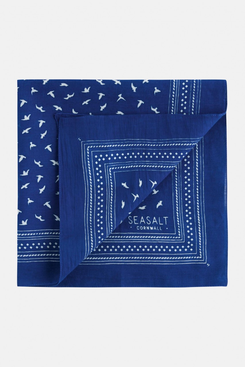 Seasalt Cornwall Sailor Square Halstuch Birds Cargo Blau Vögel