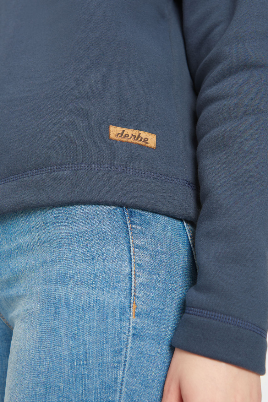 Derbe Moin Damen Hoody Kapuzenpullover Navy Dunkelblau