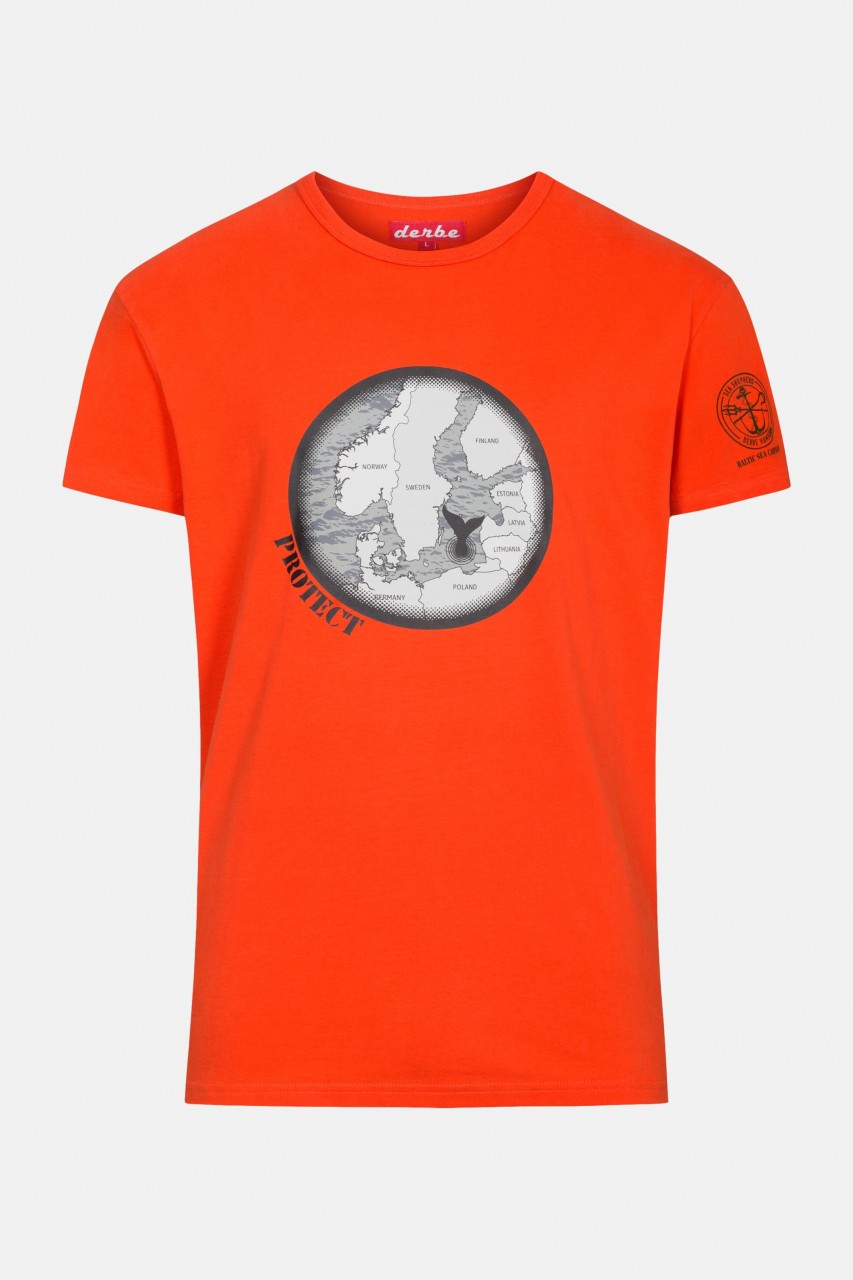 Derbe Binoculars Herren Shirt Gots Organic Sea Shepherd Cherry Tomato Rot