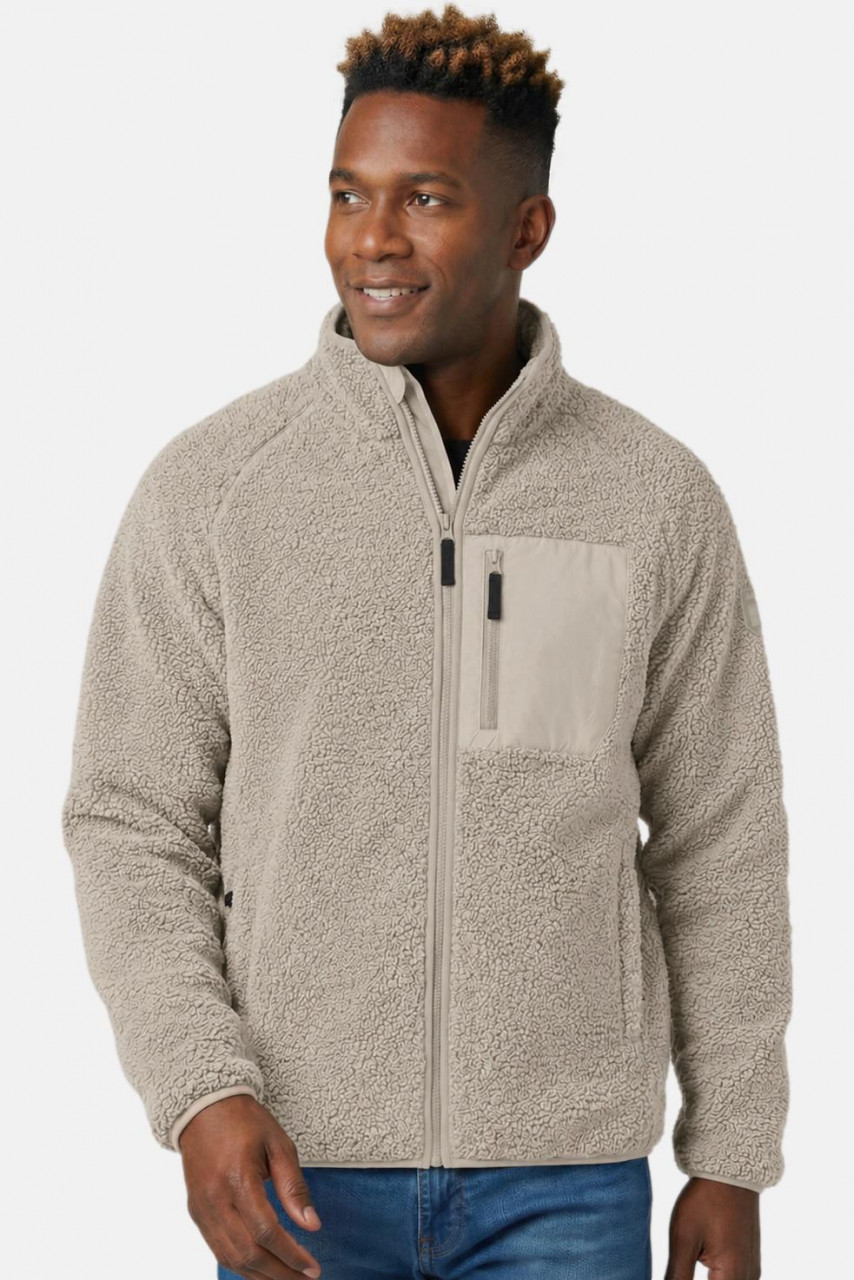 Derbe Herren Fleecejacke Kuschelby Pocket Beige Teddy