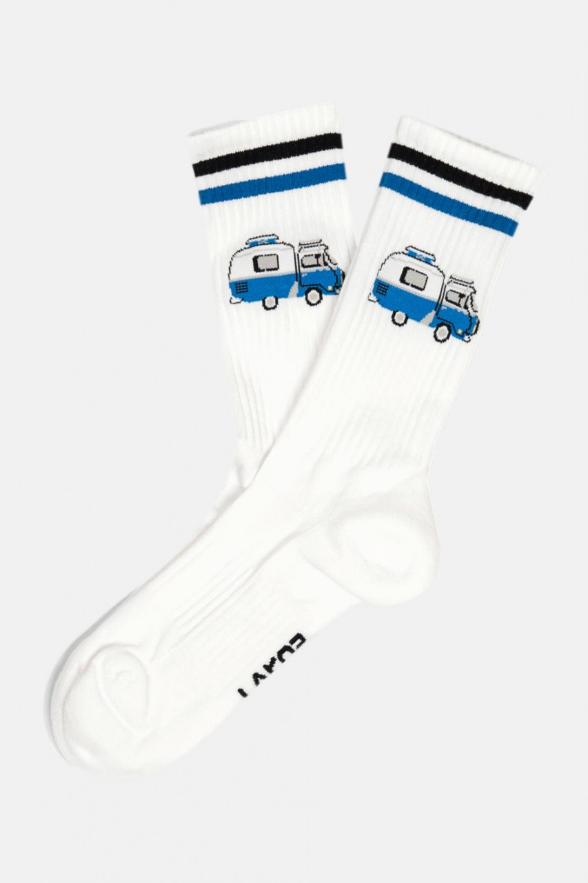 LAKOR Socken Ocean Camper Weiß Blau Wohnmobil