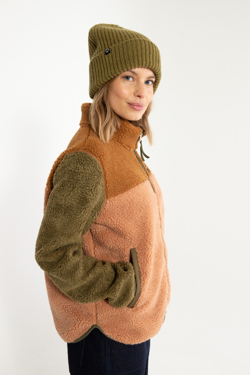 Danefae Fleecejacke Danebirk Damen Beige Braun Oliv Grün Teddy