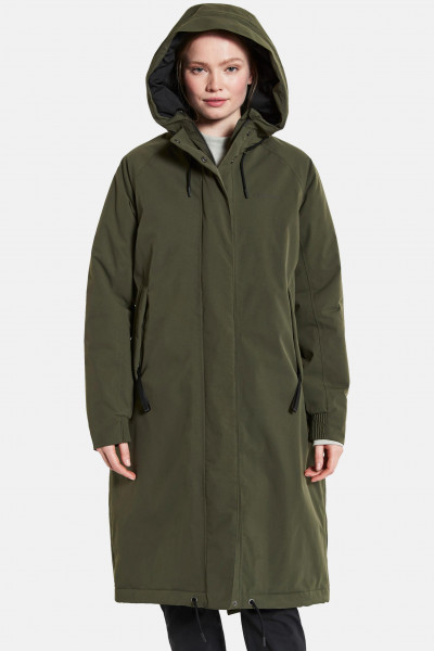 Didriksons Alicia Damen Oversize Parka Wintermantel Long Grün Deep Green