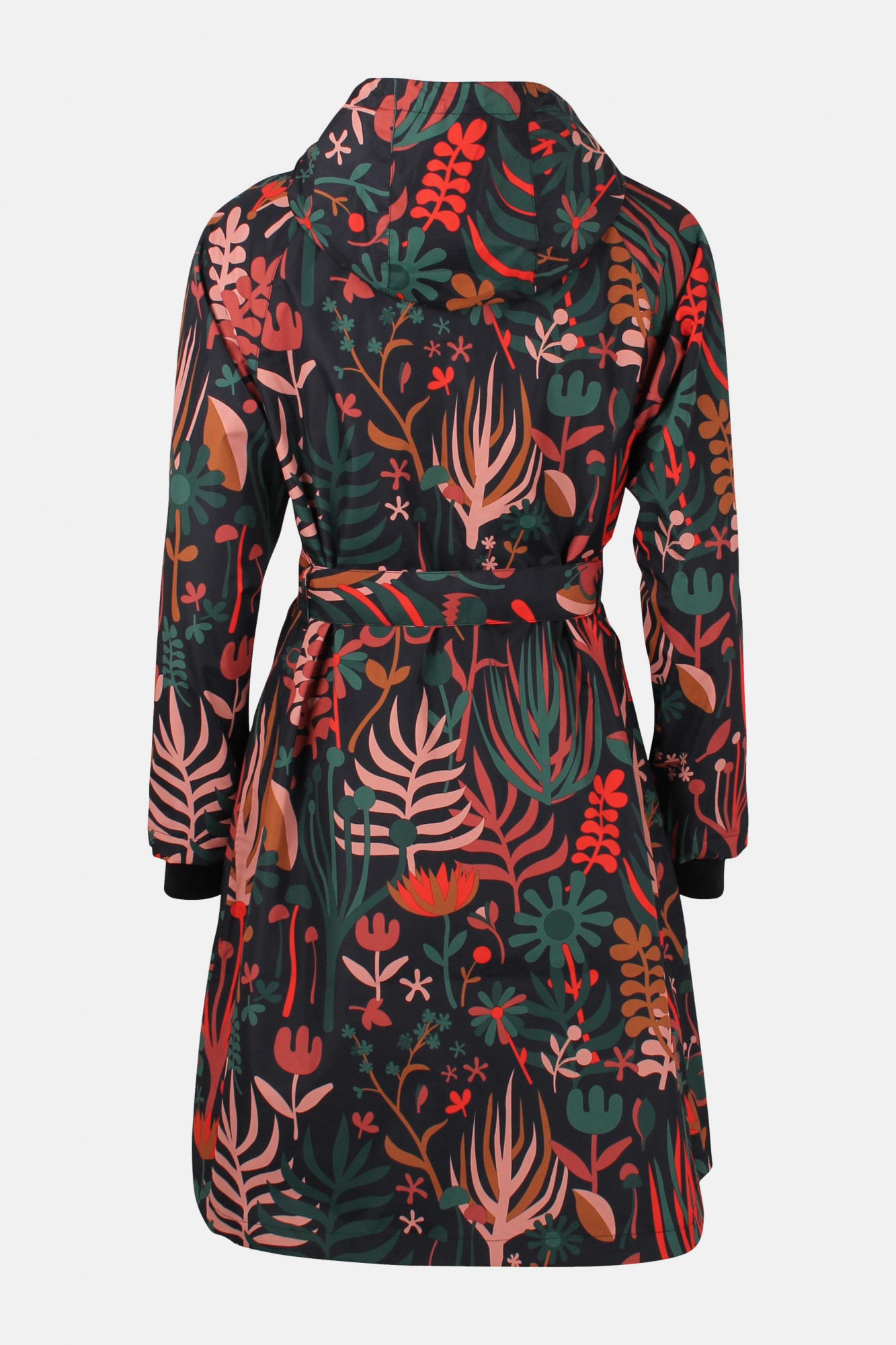 Danefae Danelisabeth Raincoat Damen Langer Regenmantel Black Walkabout Schwarz Bunt Blumen
