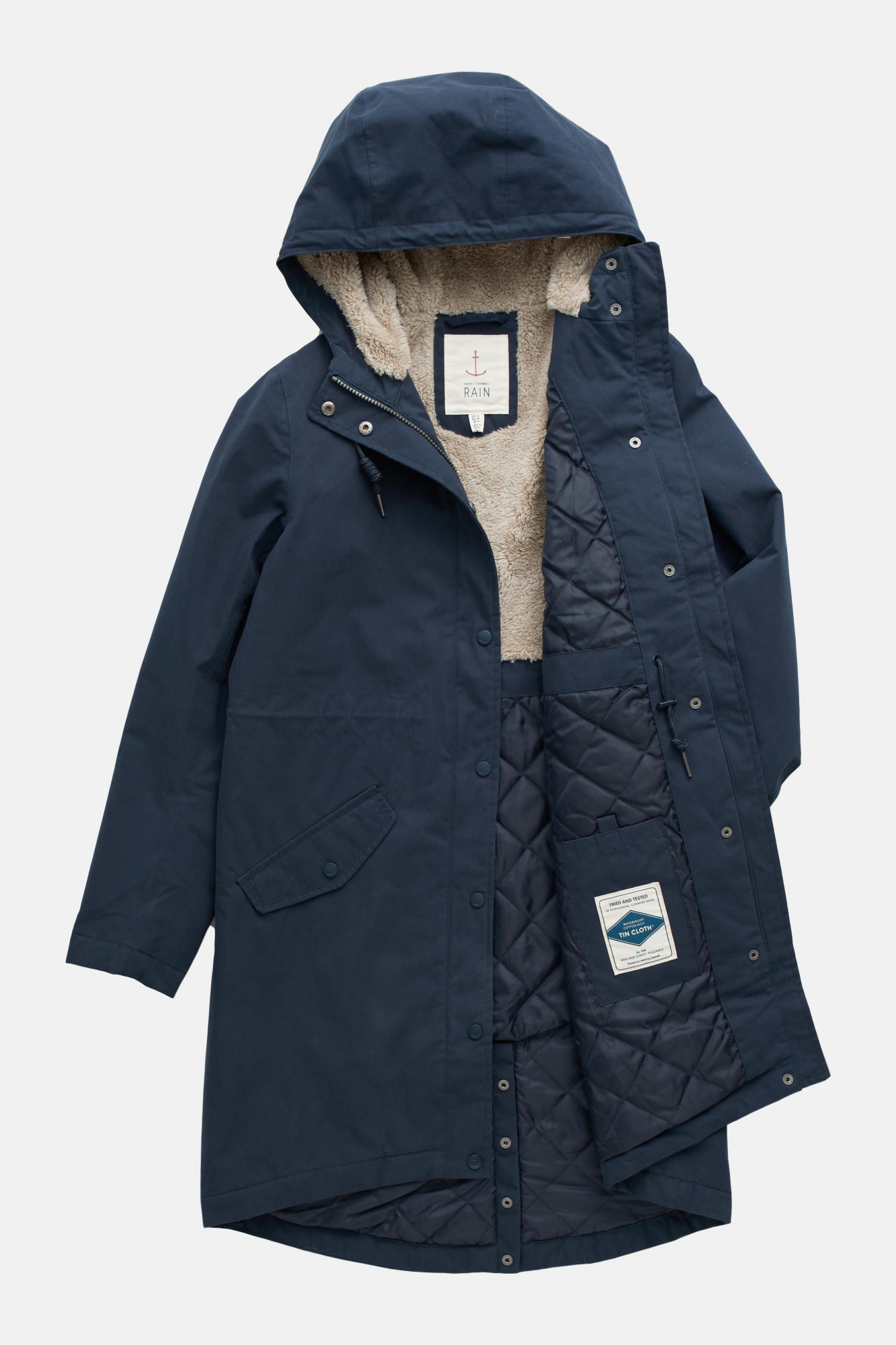 Seasalt Cornwall Plant Hunter 2 Regenjacke Midnight Dunkelblau Wintermantel Parka