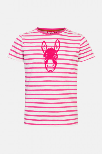 Derbe Sweetdonkey Kinder T-Shirt Pink Gestreift Esel Derbe Sweetdonkey Kinder T-Shirt Pink Gestreift Esel