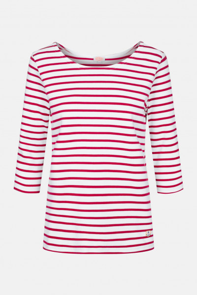 Streifenshirt Guérande Weiß Dunkelrot Gestreift für Damen von Armor Lux