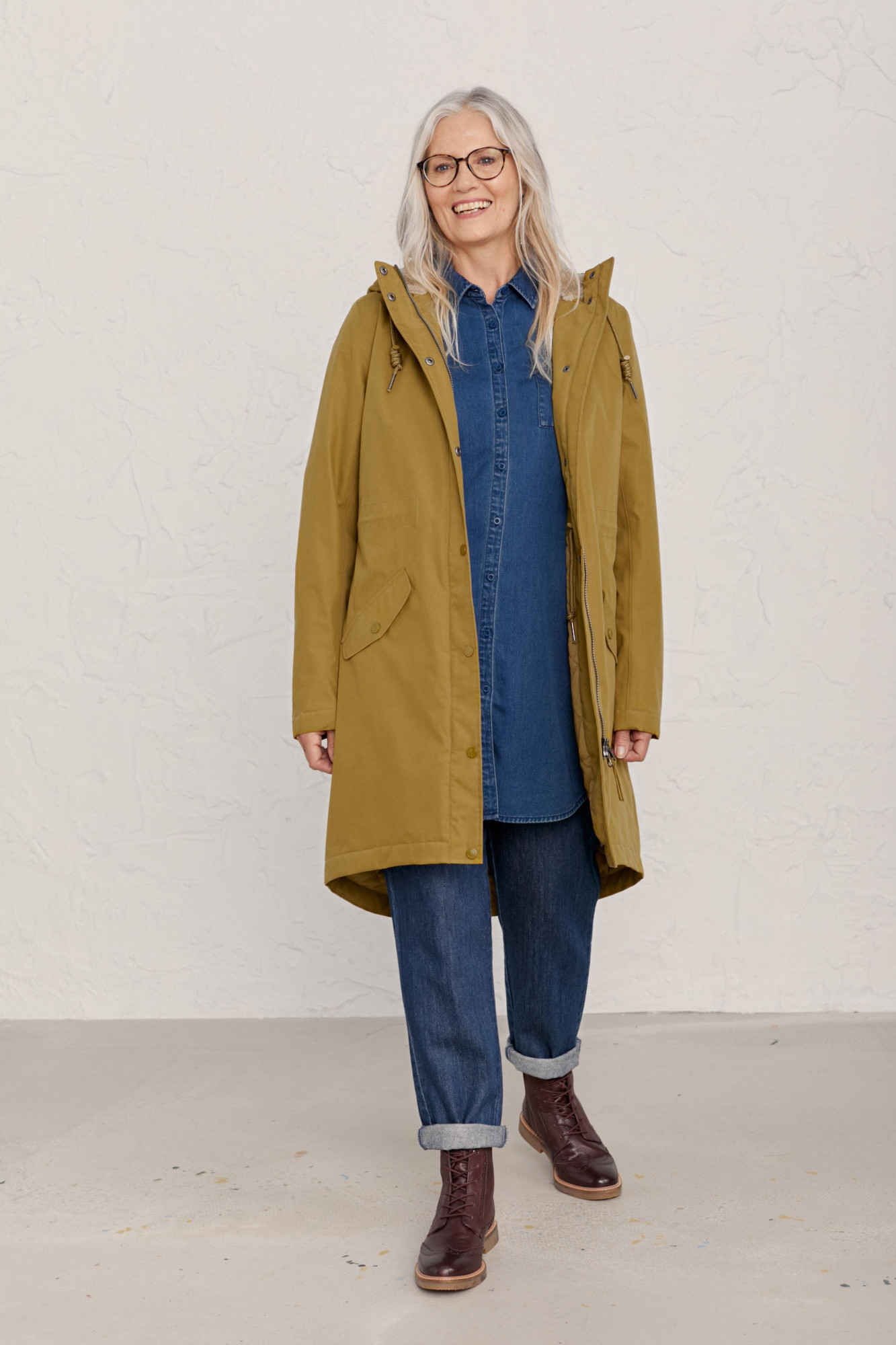 Seasalt Cornwall Plant Hunter 2 Regenjacke Oak Senf Dunkel Wintermantel Parka
