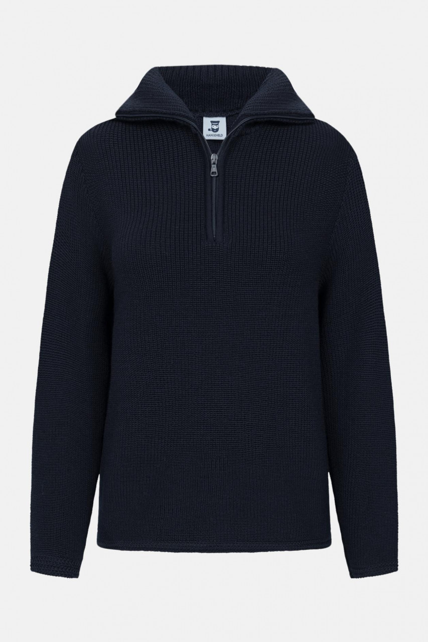 Troyer Wolle Marine-Blau für Damen von Hanseheld