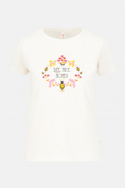 Blutsgeschwister Save The Bees Damen T-Shirt Creamy Camellia Weiß Baumwolle Nachhaltig Blutsgeschwister Save The Bees Damen T-Shirt Creamy Camellia Weiß Baumwolle Nachhaltig
