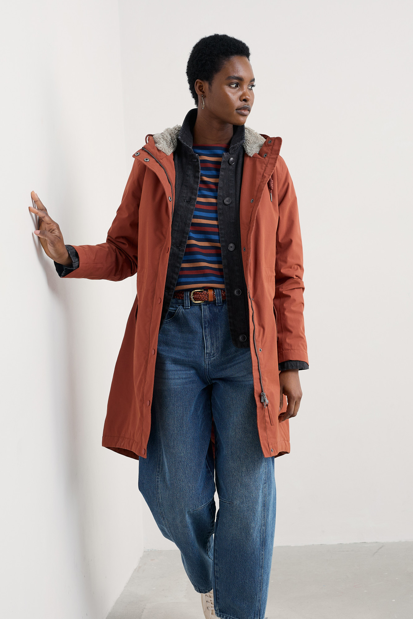 Seasalt Cornwall Regenjacke Plant Hunter Damen Braun Orange Hazel Winterjacke