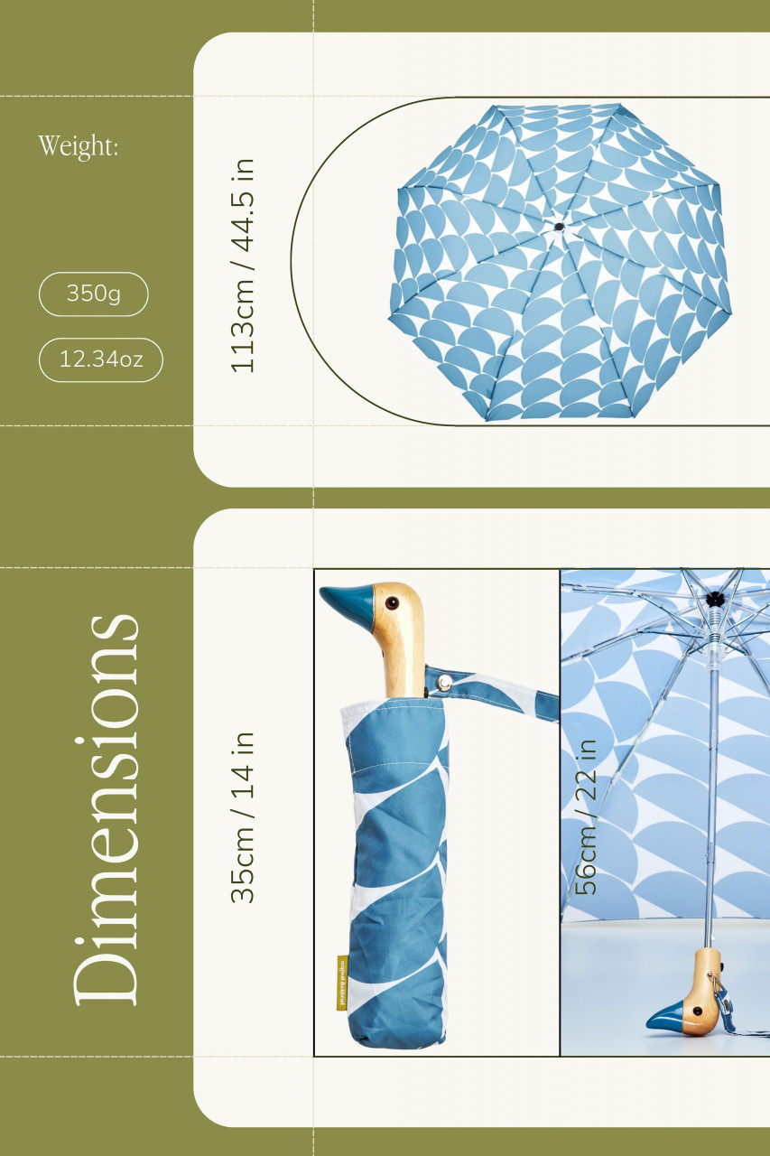 Original Duckhead Regenschirm Jeans Blau Grafisch