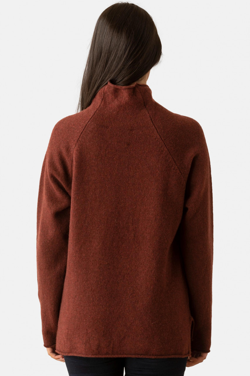 ERIBÉ Corry Raglan Damen Pullover Rot Braun