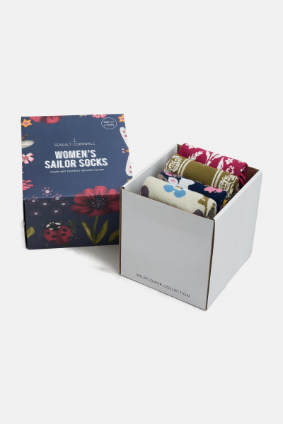 Seasalt Cornwall Sailor Socken Damen Grün Rot Geschenk Box Blumen Seasalt Cornwall Sailor Socken Damen Grün Rot Geschenk Box Blumen