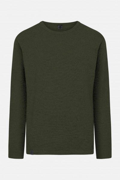 Hanseheld Herren Strickpullover Merino Oliv Grün