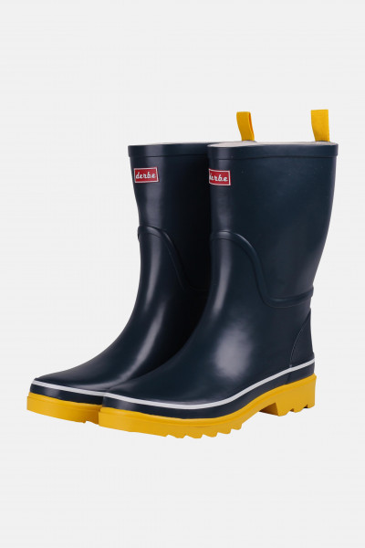 Derbe Middlehooch Gummistiefel Damen Marine Blau Gelb Nachhaltig