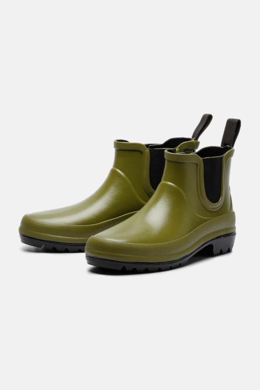 Grand Step Shoes Vickie Damen Gummistiefel Oliv Grün Chelsea