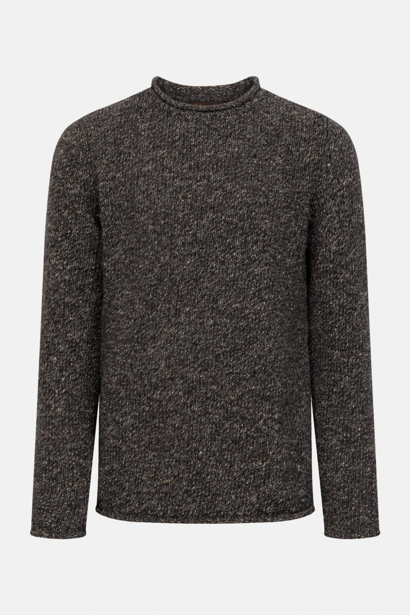 Fisherman out of Ireland Pullover Herren Grau Braun Rollrand