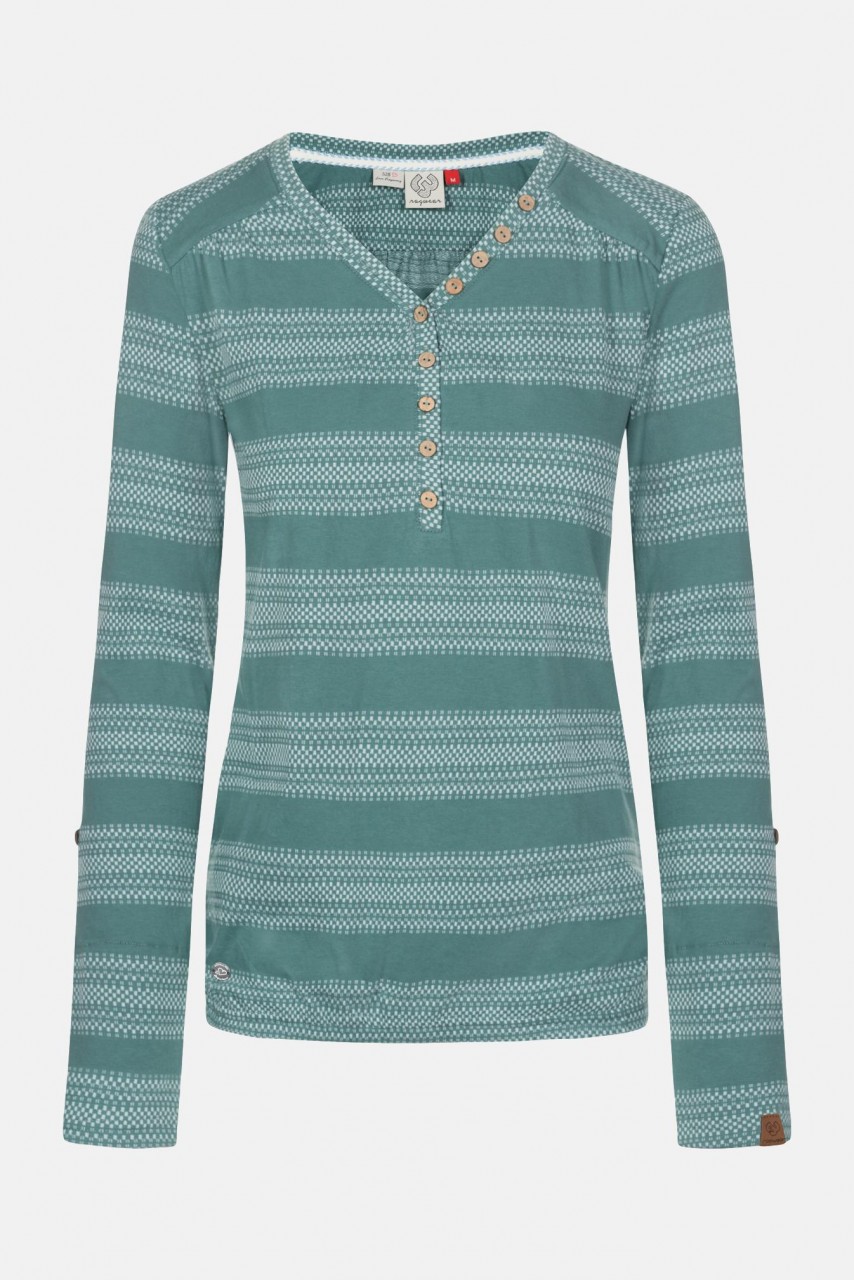 Ragwear Pinch Stripes Dusty Green Damen Langarmshirt Grün