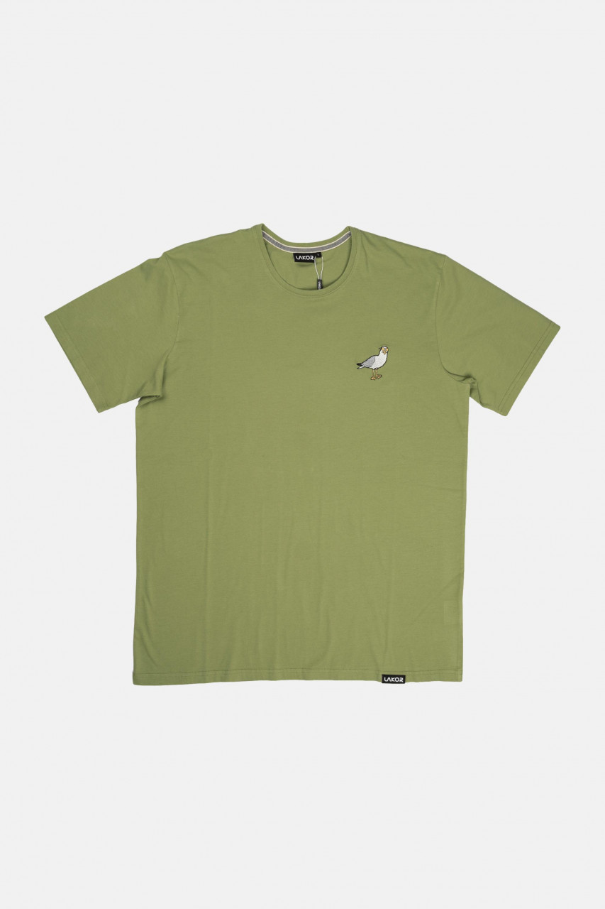 LAKOR T-Shirt Sunglass Seagull Herren Oliv Grün Möwe