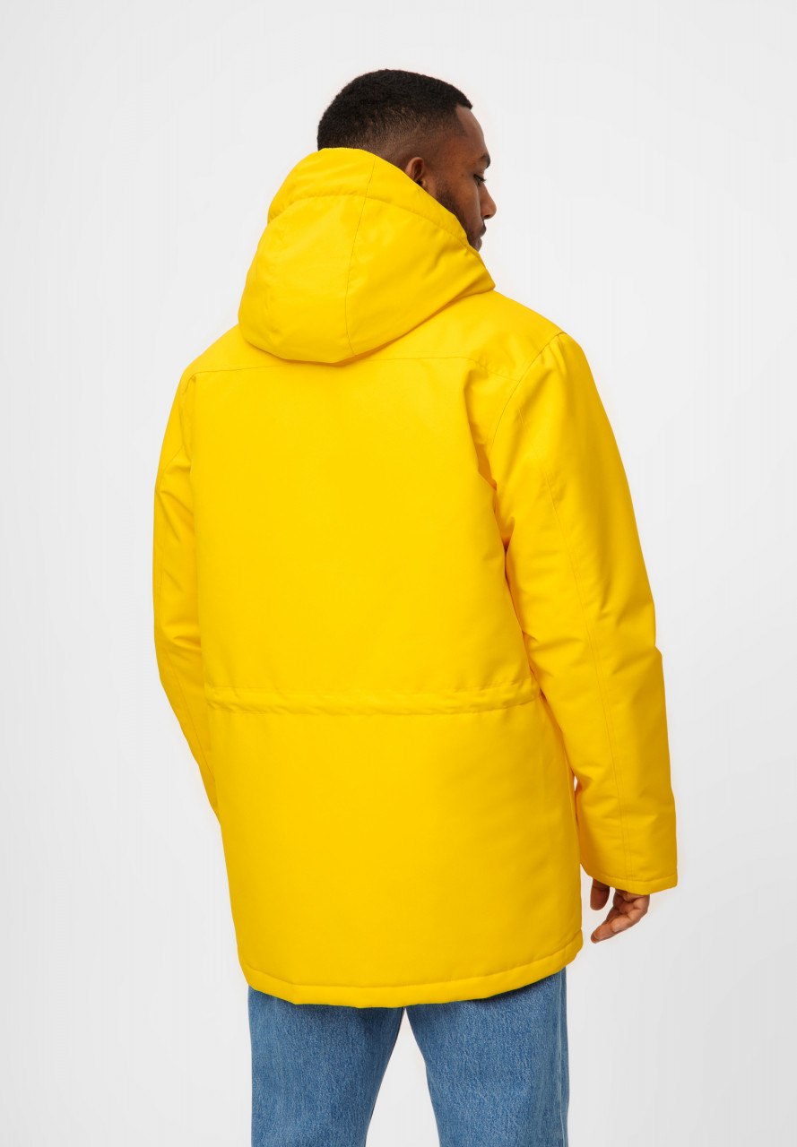 Derbe Winterjacke Festholm Herren Gelb Warm Gefüttert