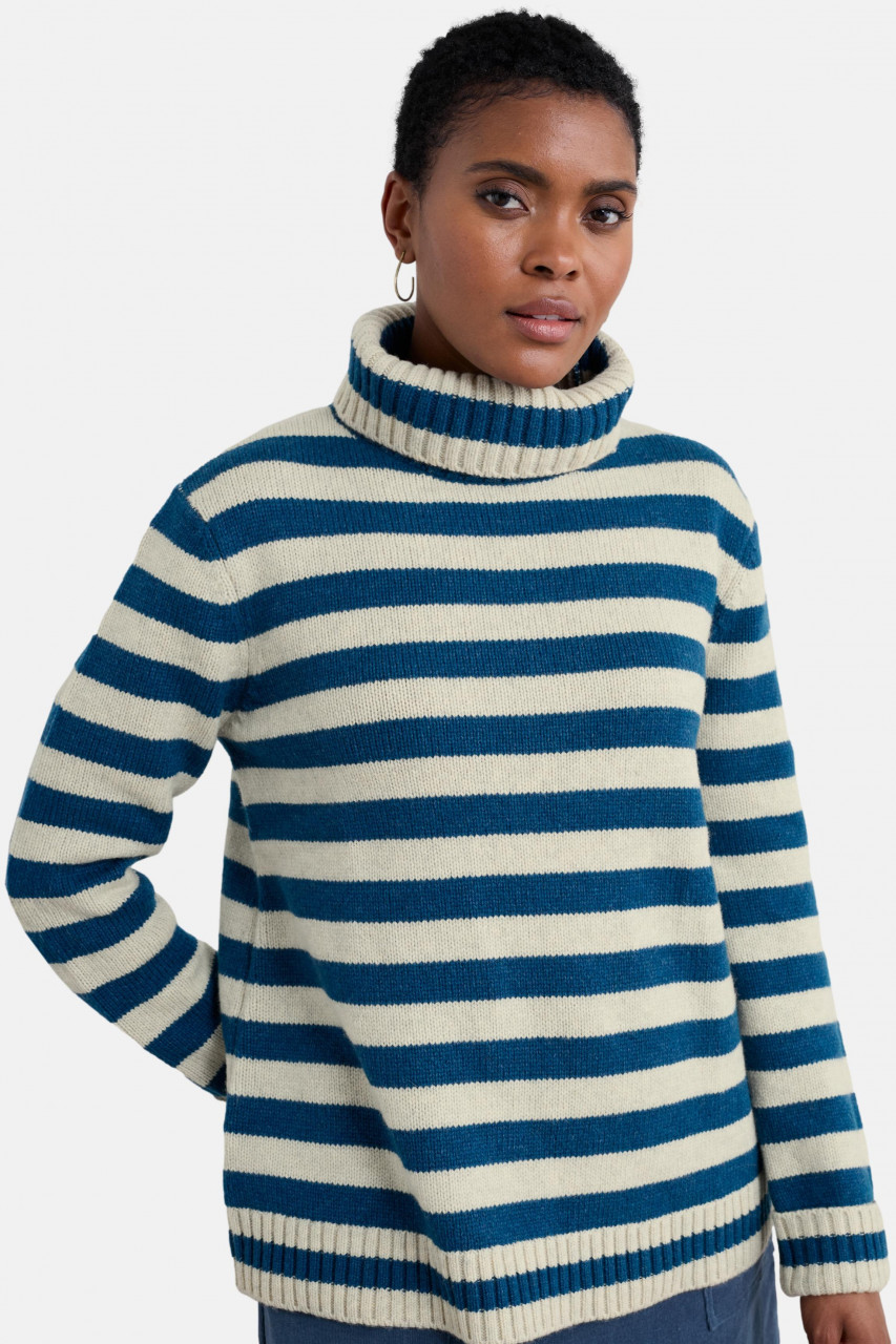 Seasalt Cornwall Pullover Braque Damen Blau Weiß Gestreift