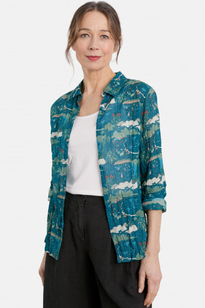 Seasalt Cornwall Larissa Damen Bluse Blau Türkis Atlantic GOTS Seasalt Cornwall Larissa Damen Bluse Blau Türkis Atlantic GOTS