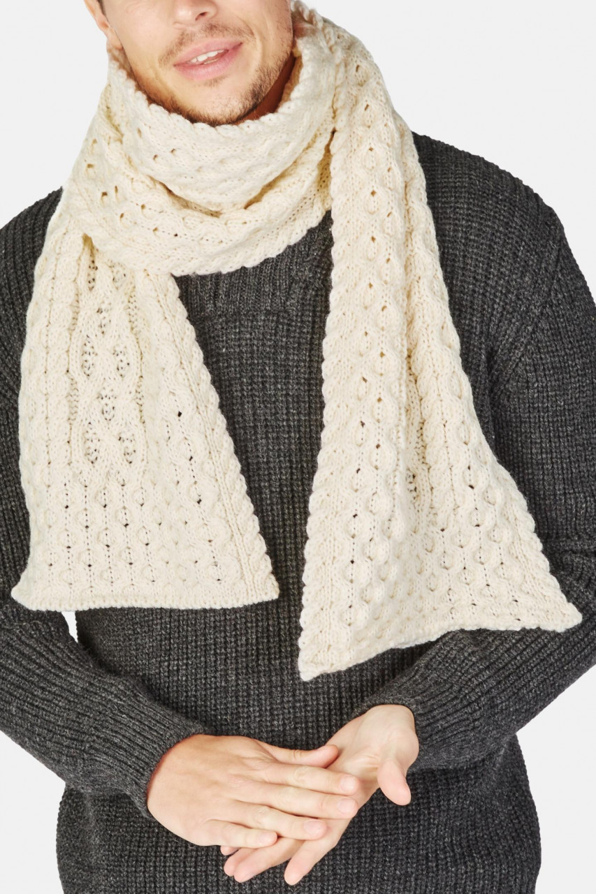 IrelandsEye Aran Scarf Schal Natural Weiß