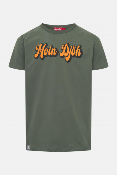 Derbe T-Shirt Moin Djöh Herren Oliv Grün Derbe T-Shirt Moin Djöh Herren Oliv Grün