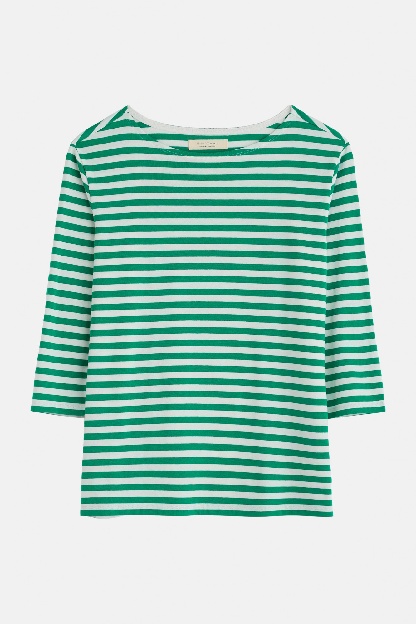Seasalt Streifenshirt Sailor Top Damen Grün Weiß GOTS Organic