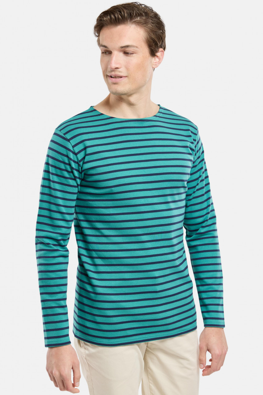 Armor Lux Streifenshirt Türkis Dunkelblau Gestreift Herren Mariniere