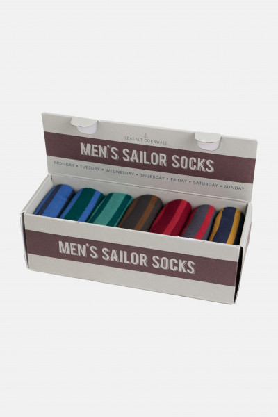 Sockenbox  - Gift Box of 7 Men's Sailor Socks - Wennac Mix