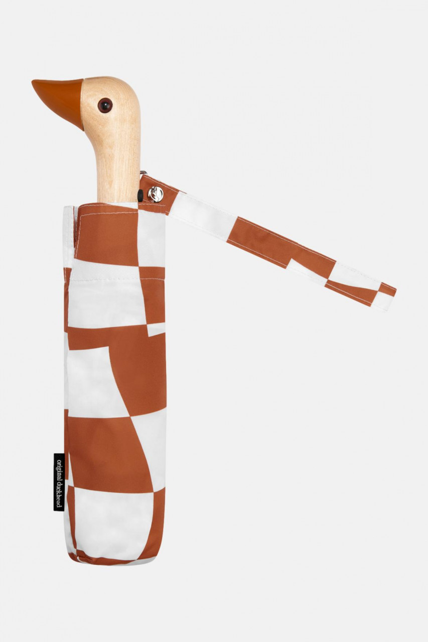 Original Duckhead Regenschirm Peanut Braun Rostrot Karo