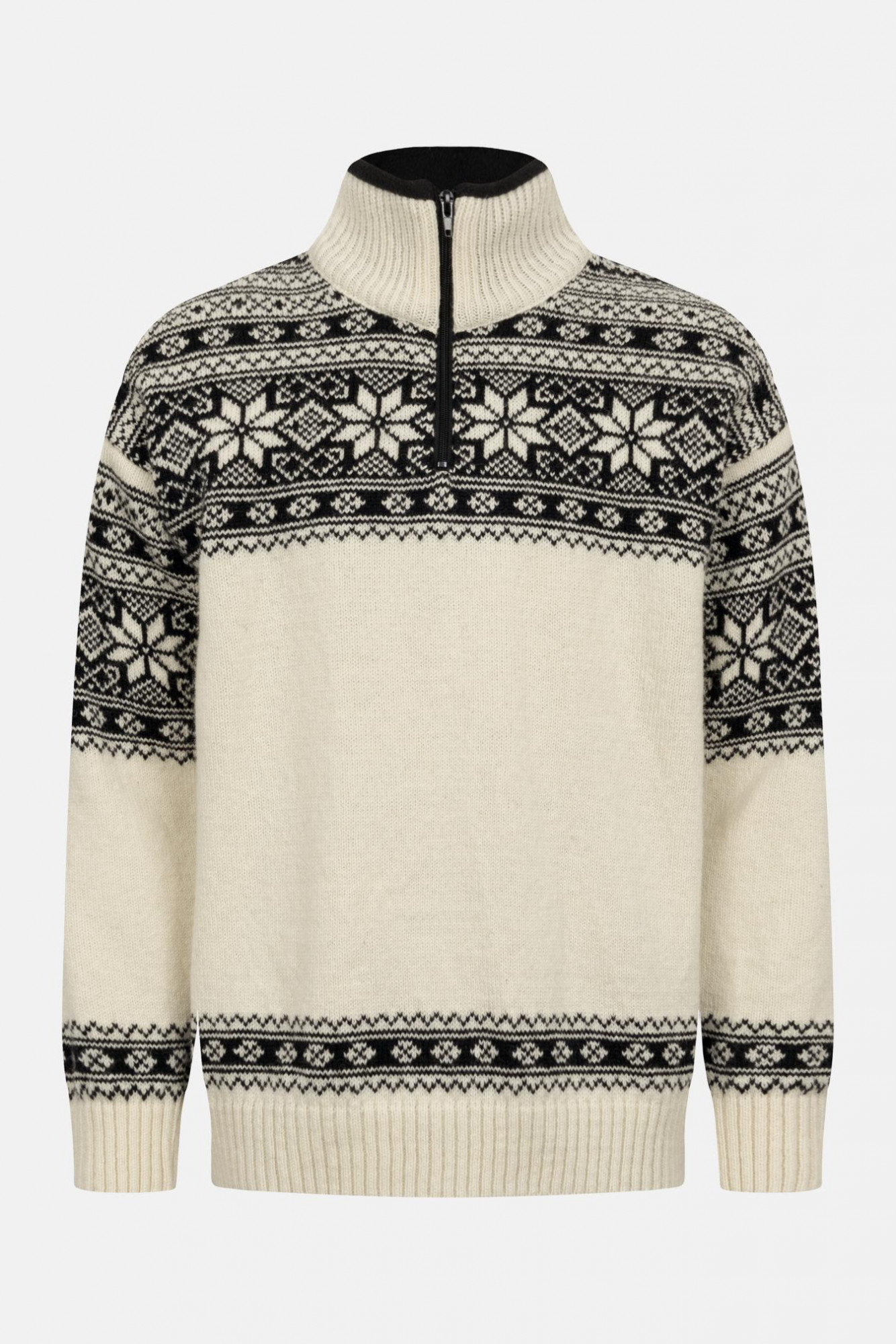 Bratens Norweger Pullover Weiß Schwarz Snøstjerne Schneeflocke