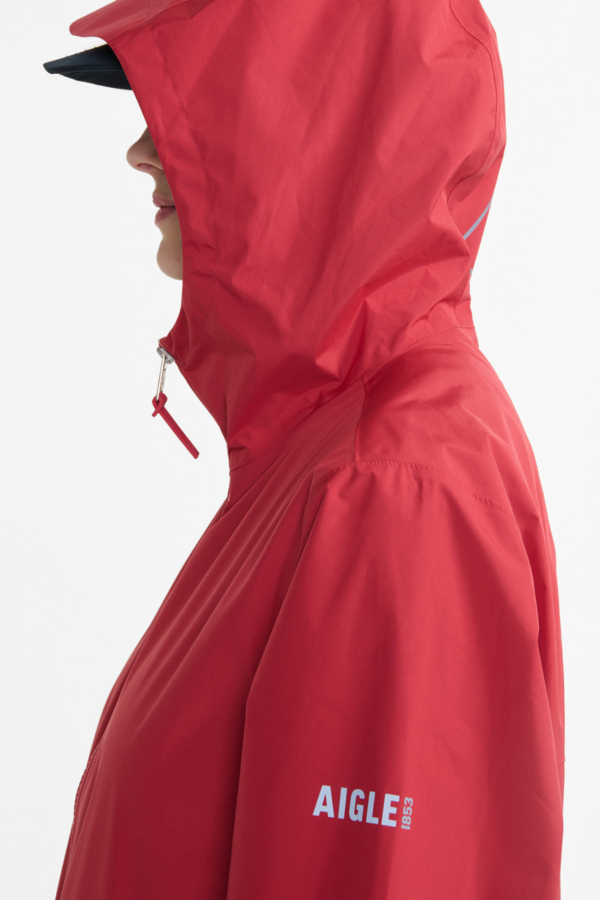 Aigle Regenjacke Rot Langer Parka Packbar