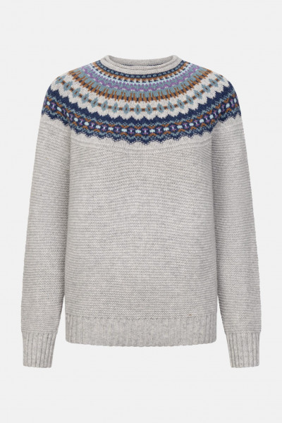ERIBÉ Pullover Stoneybrek Damen Blau Grau Fairisle