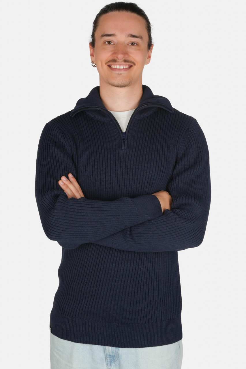 Hanseheld Troyer Baumwolle Blau GOTS Herren Troyer-Pullover Bio