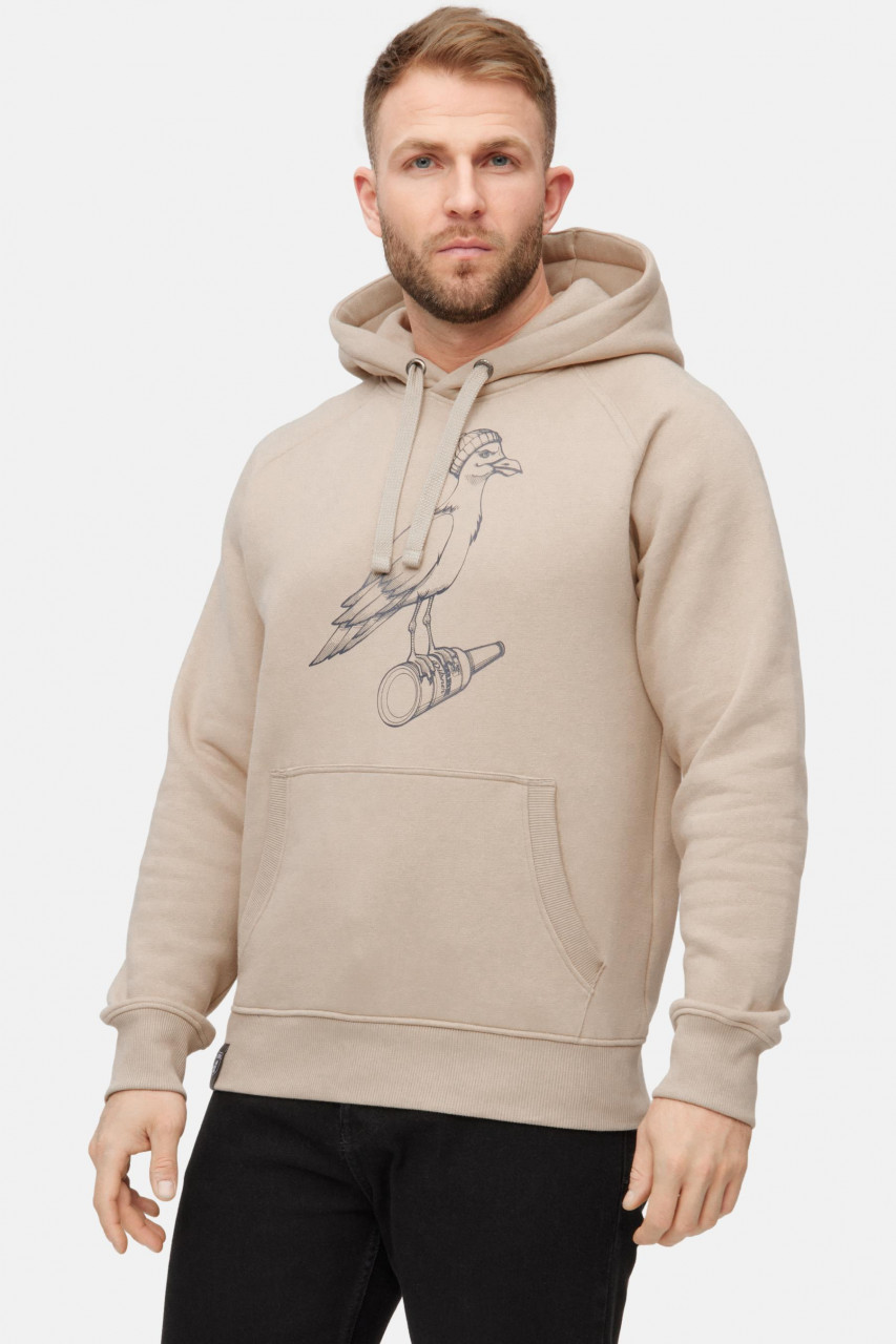 Derbe Hoodie Sturmmöwe Mono Herren Beige Kapuzenpullover GOTS