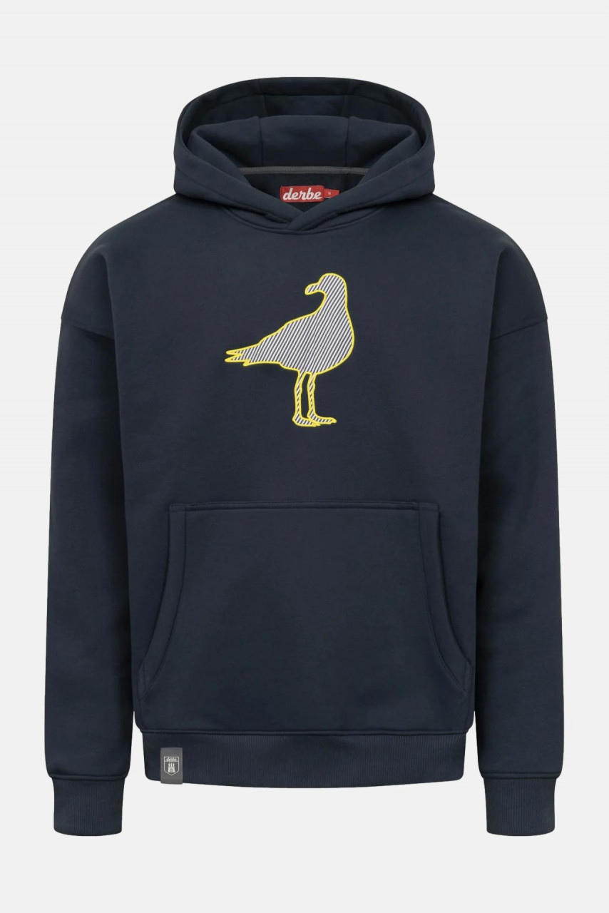 Derbe Hoodie Streifenmöwe Dunkelblau Kapuzenpullover GOTS